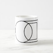 Mug Art de cercle carré abstrait moderne (Centre)