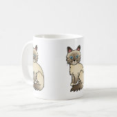 Mug Art de chat Birman / Ragdoll au point chocolat tab (Devant gauche)
