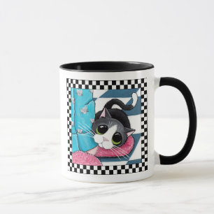 Mug Art de chat du réchauffeur   de cheville de matin