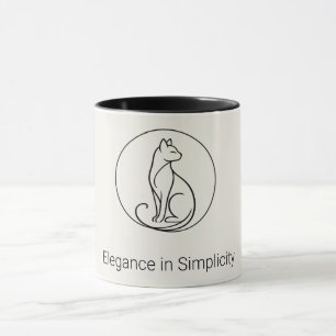 Mug Art de chat en ligne minimaliste - Collection chic