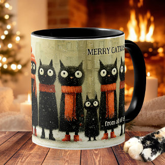 Mug Art de chat fantaisiste Joyeux Catmas Noël