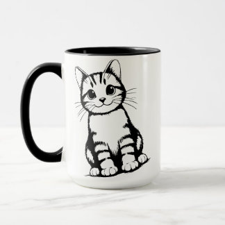 Mug Art de chat noir et blanc
