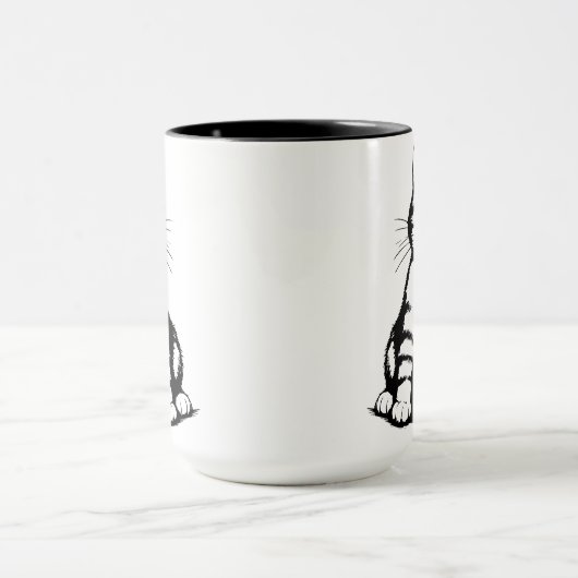 Mug Art de chat noir et blanc (Centre)