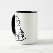 Mug Art de chat noir et blanc (Devant gauche)