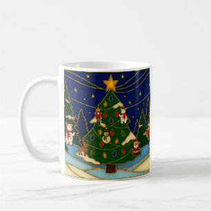 Mug Art de cloisonné Forêt fantaisiste Noël classique 
