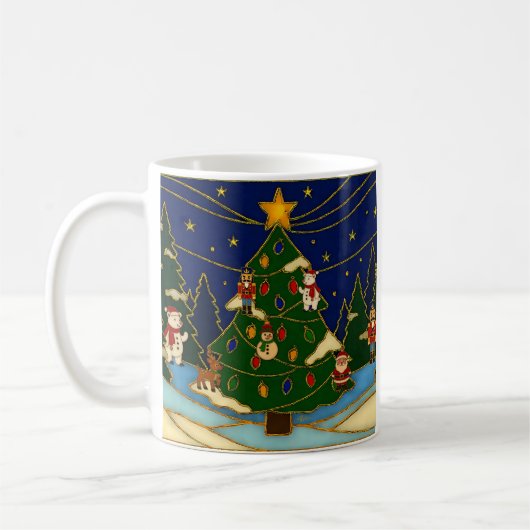 Mug Art de cloisonné Forêt fantaisiste Noël classique (Gauche)