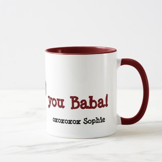 Mug Art de coeur de Pysanka - je t'aime baba (Droite)