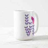 Mug art de collage unique PAPILLONS orthographiant AMO (Devant droit)