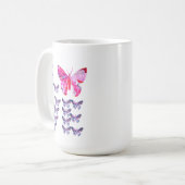 Mug art de collage unique PAPILLONS orthographiant AMO (Devant gauche)