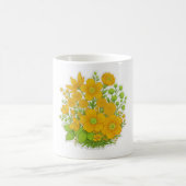 Mug art de conception de fleurs de couleur jaune (Centre)
