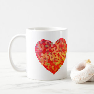 Mug Art de confettis de cœur abstrait