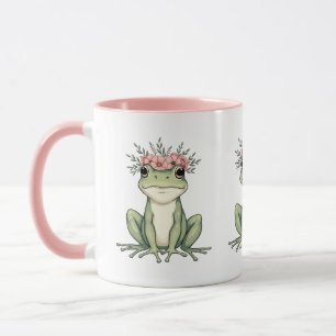 Mug Art de cottagecore avec grenouille florale fantais