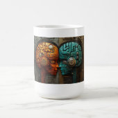 Mug Art de couple d'androïde cyberpunk biomécanique (Centre)