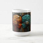 Mug Art de couple d'androïde cyberpunk biomécanique (Centre)