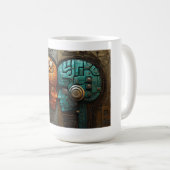 Mug Art de couple d'androïde cyberpunk biomécanique (Devant droit)