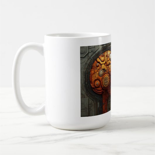 Mug Art de couple d'androïde cyberpunk biomécanique (Gauche)