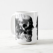 Mug Art de crâne gothique sombre (Devant gauche)