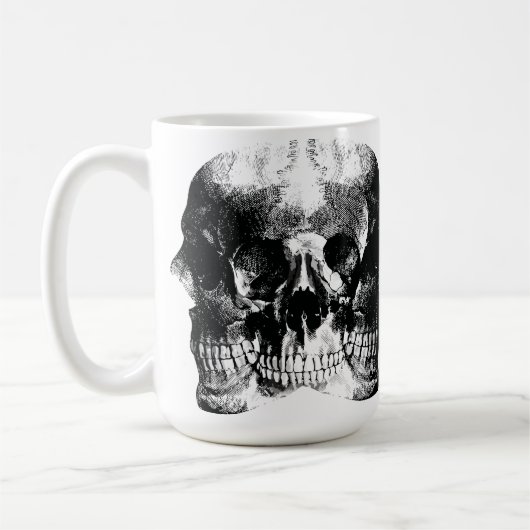 Mug Art de crâne gothique sombre (Gauche)