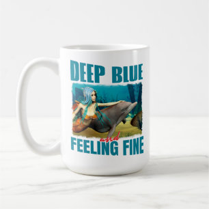 Mug Art de dauphin sirène bleu profond et se sentant b