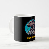 Mug Art de dinosaure en mode T-Rex Gamer (Devant gauche)