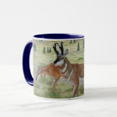 Mug Art de faune d'antilope de Sandhills Pronghorn (Devant gauche)