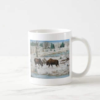 Mug Art de faune d'orignaux de Taureau
