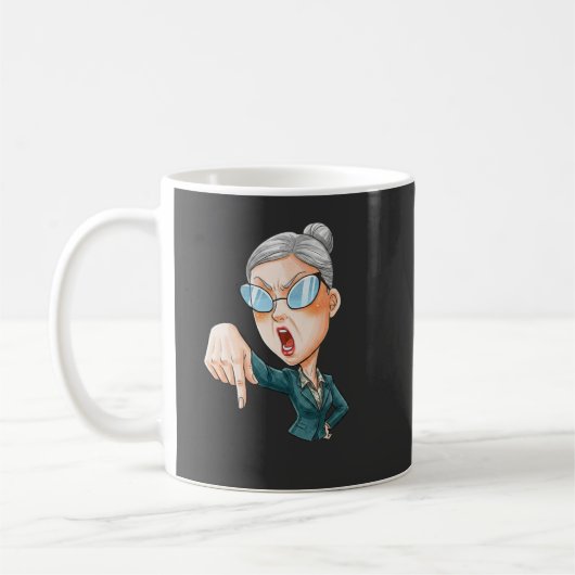 Mug Art de femme en colère expressive (Gauche)