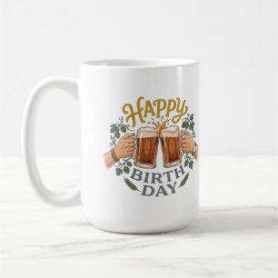 Mug Art de fête d'anniversaire de bière vintage