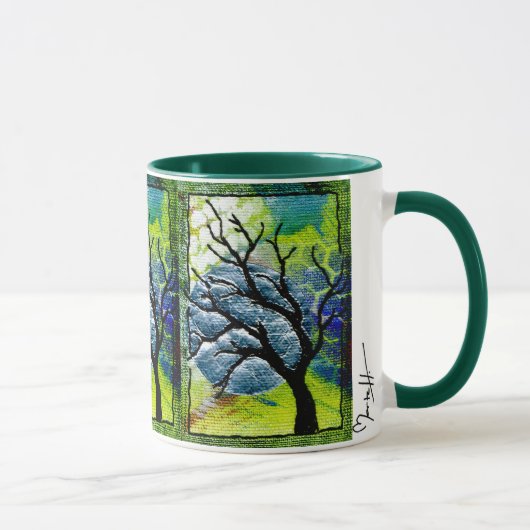 Mug Art de fibre d'arbre et de lune (Droite)