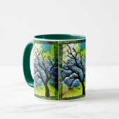 Mug Art de fibre d'arbre et de lune (Devant gauche)