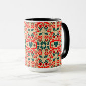 Mug Art de fleurs abstrait boho (Devant droit)
