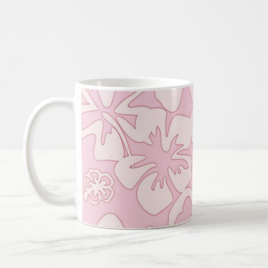 Mug Art de fleurs roses pastel (Gauche)