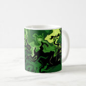 Mug Art de flux vert abstrait (Devant droit)