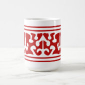 Mug Art de forme abstraite rouge moderne (Centre)