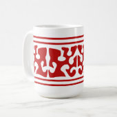 Mug Art de forme abstraite rouge moderne (Devant gauche)