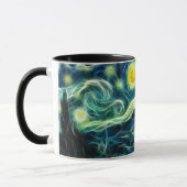 Mug Art de fractale de Van Gogh de nuit étoilée (Gauche)