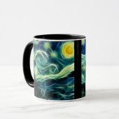 Mug Art de fractale de Van Gogh de nuit étoilée (Devant gauche)