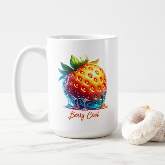 Mug Art de fraise qui dégouline en fondant (Avec donut)