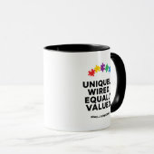 Mug Art de la conscience de la valeur égale et du câbl (Devant droit)