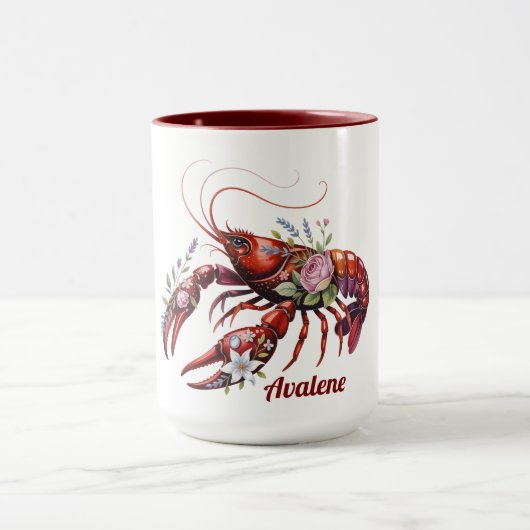 Mug Art de la langouste florale (Centre)