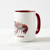 Mug Art de la langouste florale (Devant droit)