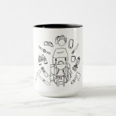 Mug Art de la ligne d'engrenage d'aventure | Randonnée (Centre)