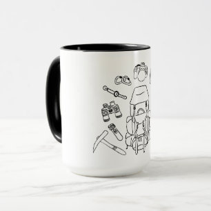 Mug Art de la ligne d'engrenage d'aventure   Randonnée