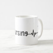 Mug Art de la ligne Heartbeat avec stéthoscope (Devant droit)