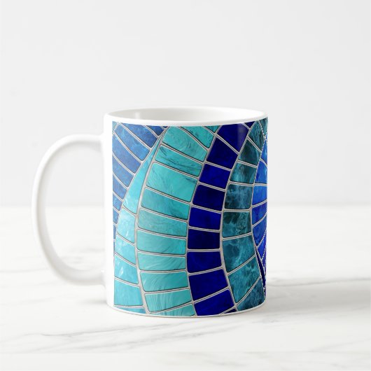 Mug Art de la mosaïque de la vague océanique (Gauche)
