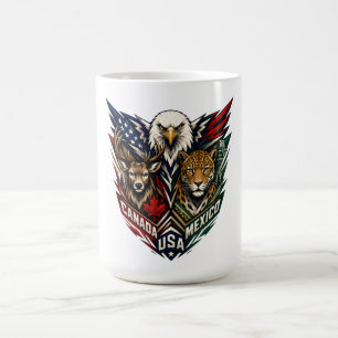Mug Art de la nature aigle cerf jaguar