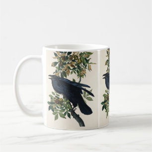 Mug Art de la nature de l'oiseau corbeau Audubon vinta