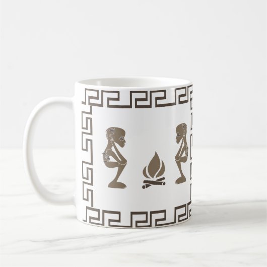 Mug Art de la scène tribale africaine Abstraite (Gauche)