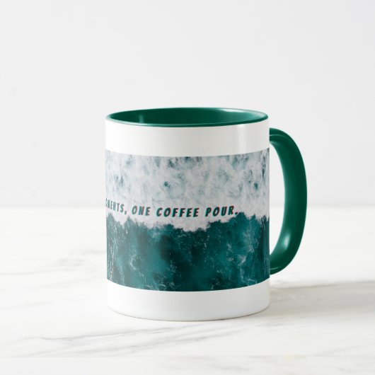 Mug Art de la typographie bleue océanique (Devant droit)
