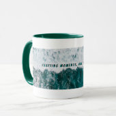 Mug Art de la typographie bleue océanique (Devant gauche)